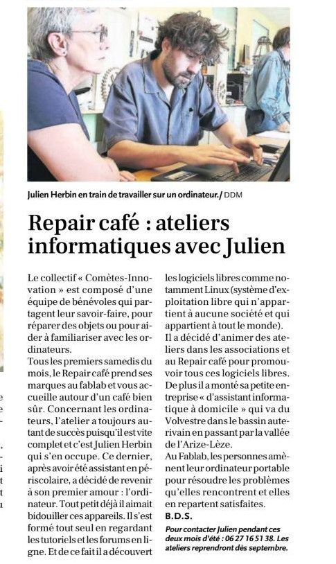 article La Dépèche Herbin Julien - Dépannage informatique à domicile